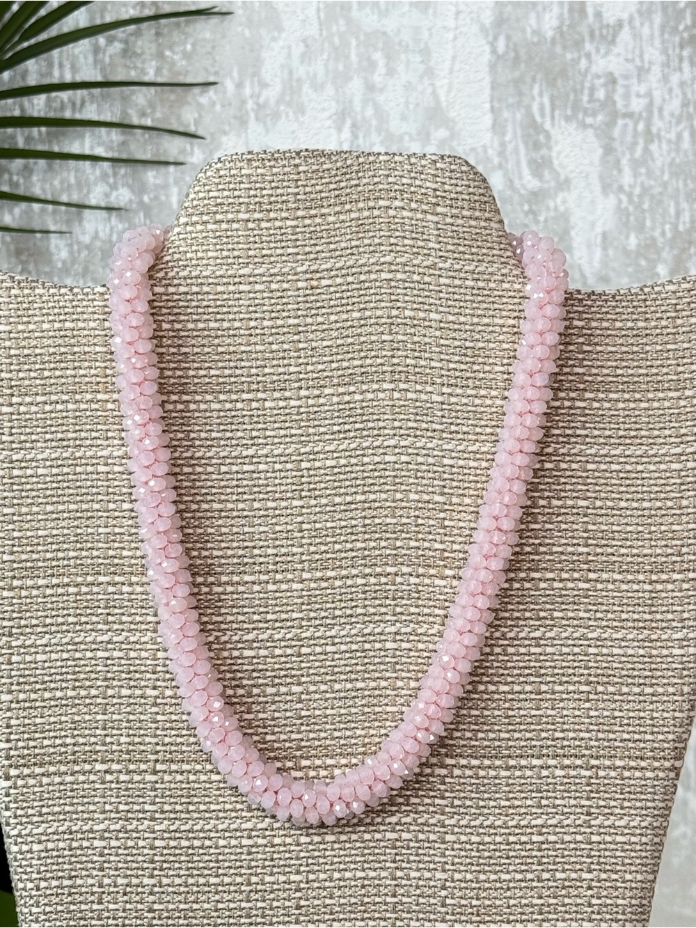 Crystal Avenue Light Pink Beaded Necklace NWT